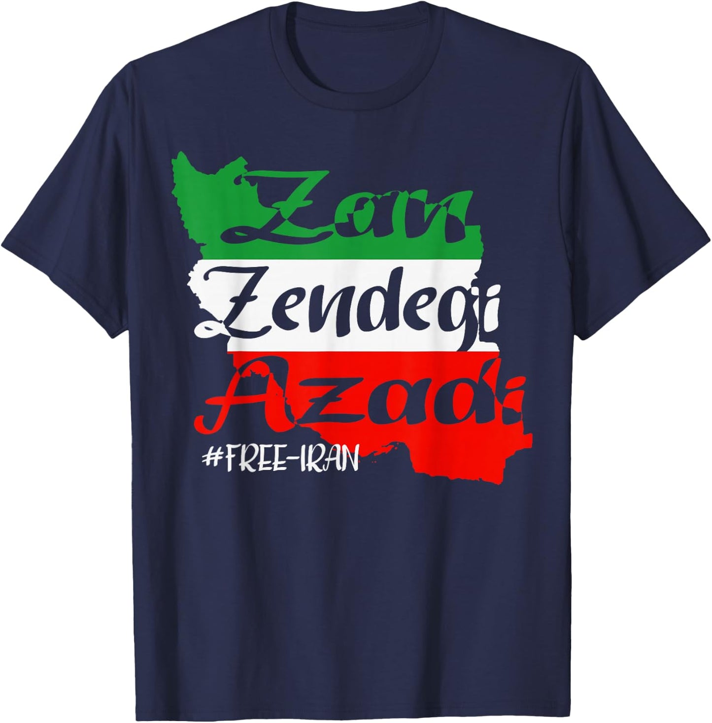 Zan Zendegi Azadi iran T-Shirt - T-Shirt | Navy
