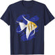 Cool Graphic Angel Fish Swimming Design T-Shirt - T-Shirt | Navy