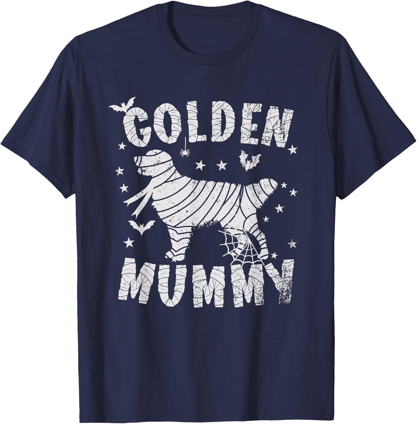 Golden Mummy Retriever - Halloween T-Shirt - T-Shirt | Navy