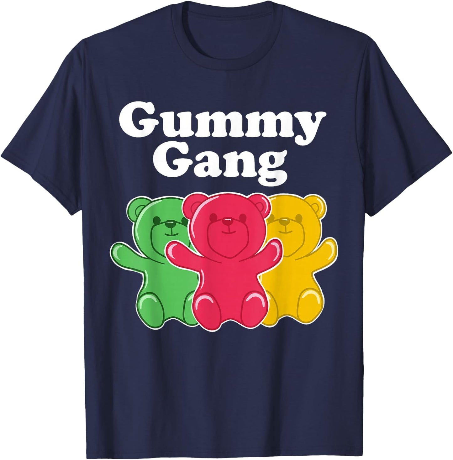 Miftees Kids Black Cotton 60% Polyester 40% Funny Gummy Bear T-Shirt - T-Shirt | Navy
