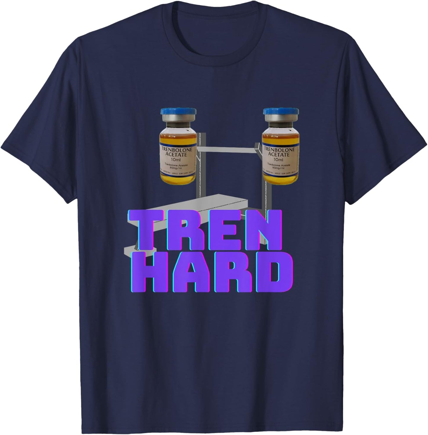 Tren Hard | Fitness | Gym Funny T-Shirt - T-Shirt | Navy