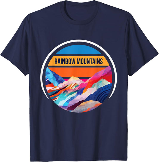 Peru Rainbow Mountain Hiking Adventure Camping Souvenir T-Shirt - T-Shirt | Navy