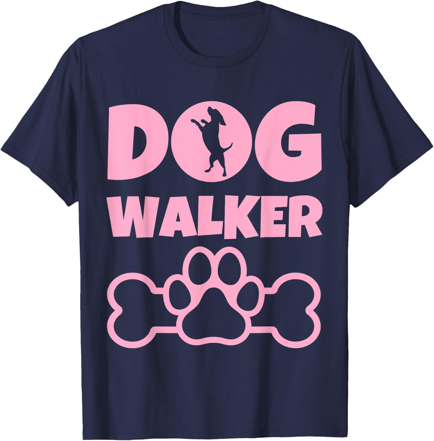 Dog Walker - Dog Lover Present - Dog Owner - Dog Walking T-Shirt - T-Shirt | Navy