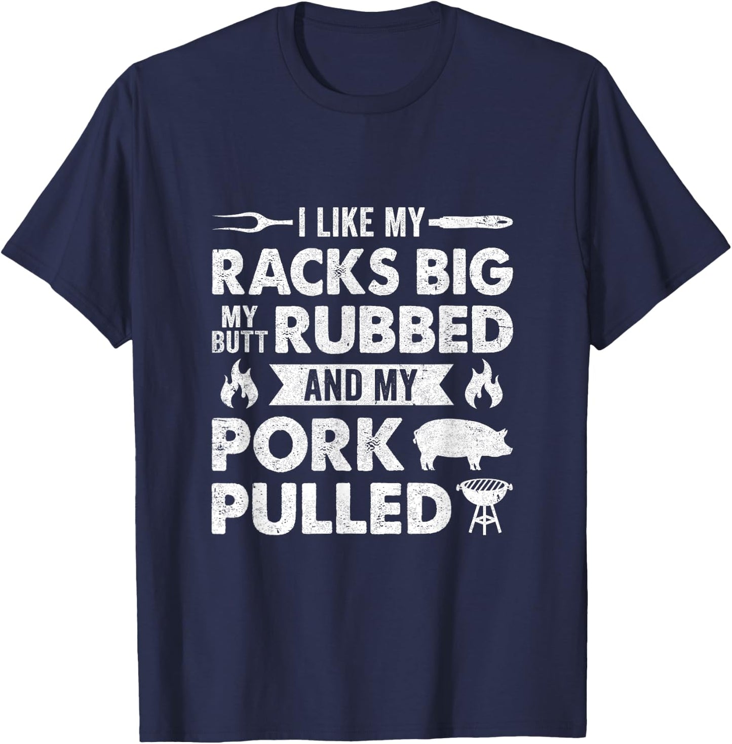 Cool Grilling Women Pork Rub Smoking Bbq Meat Smoker T-Shirt - T-Shirt | Navy