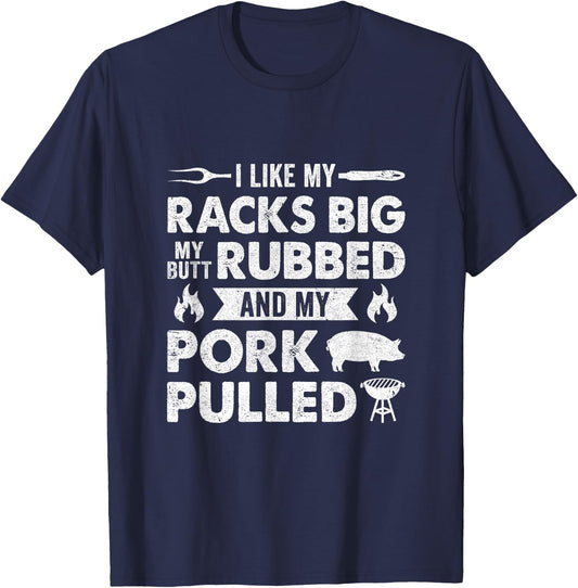 Cool Grilling Women Pork Rub Smoking Bbq Meat Smoker T-Shirt - T-Shirt | Navy