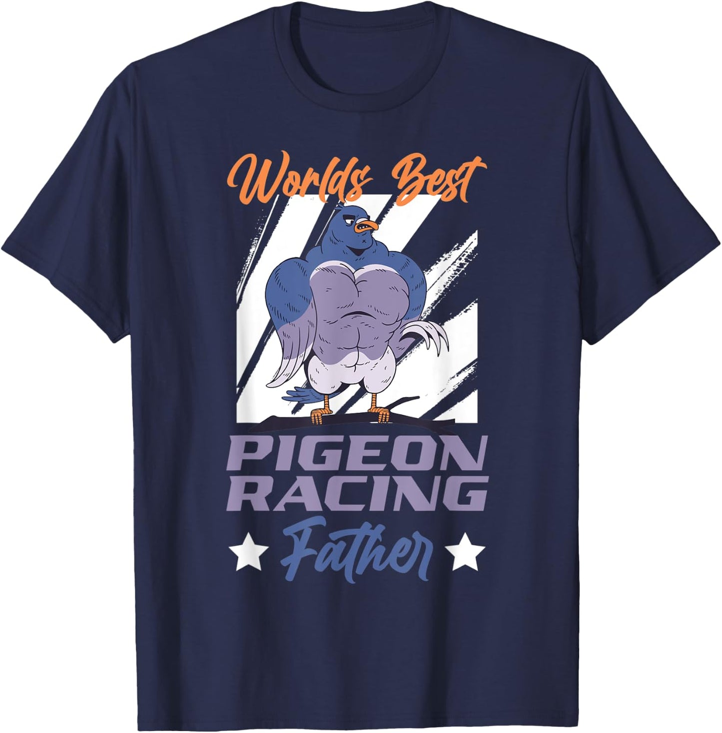 Worlds Best Pigeon Racing Flying Animal Pigeon T-Shirt - T-Shirt | Navy