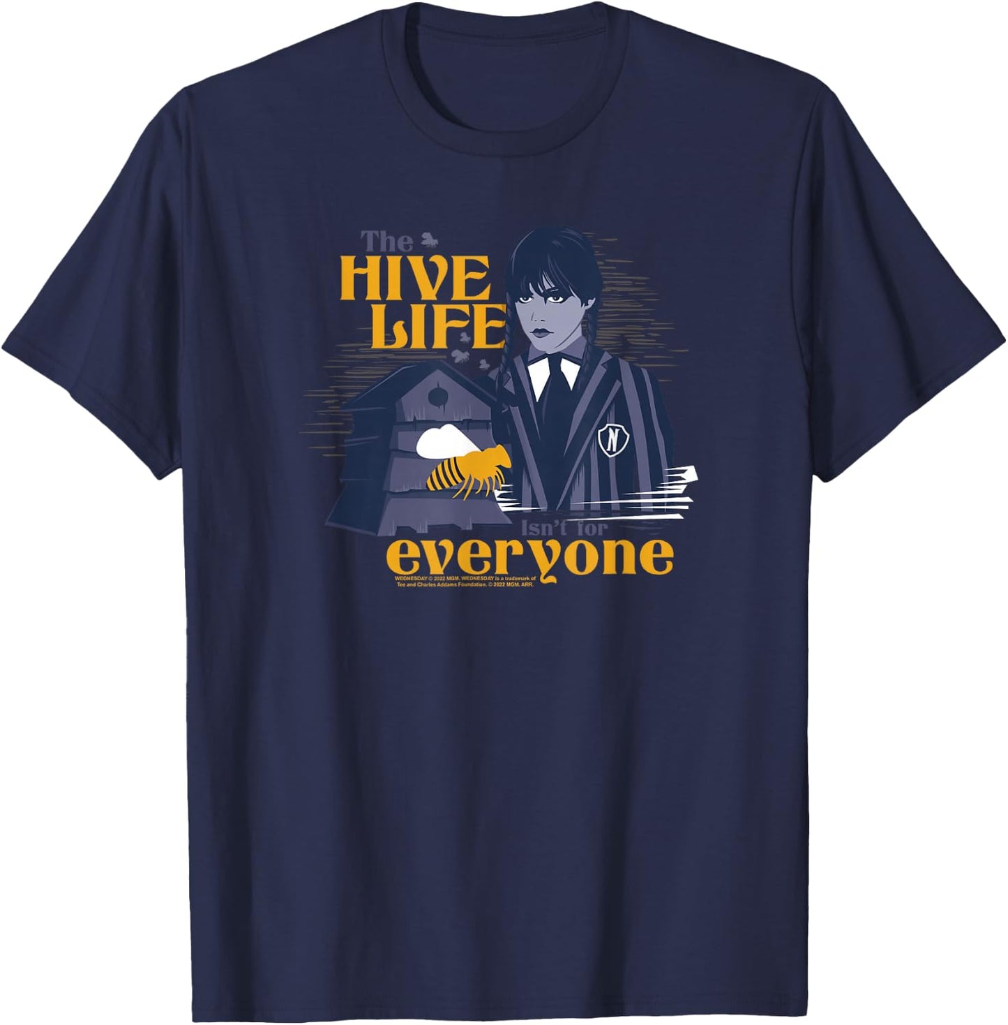 Wednesday The Hive Life Bee Poster T-Shirt - T-Shirt | Navy