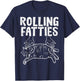 Rolling Fatties Cat Funny Fat Kitten Men Women Kids Girls T-Shirt - T-Shirt | Navy