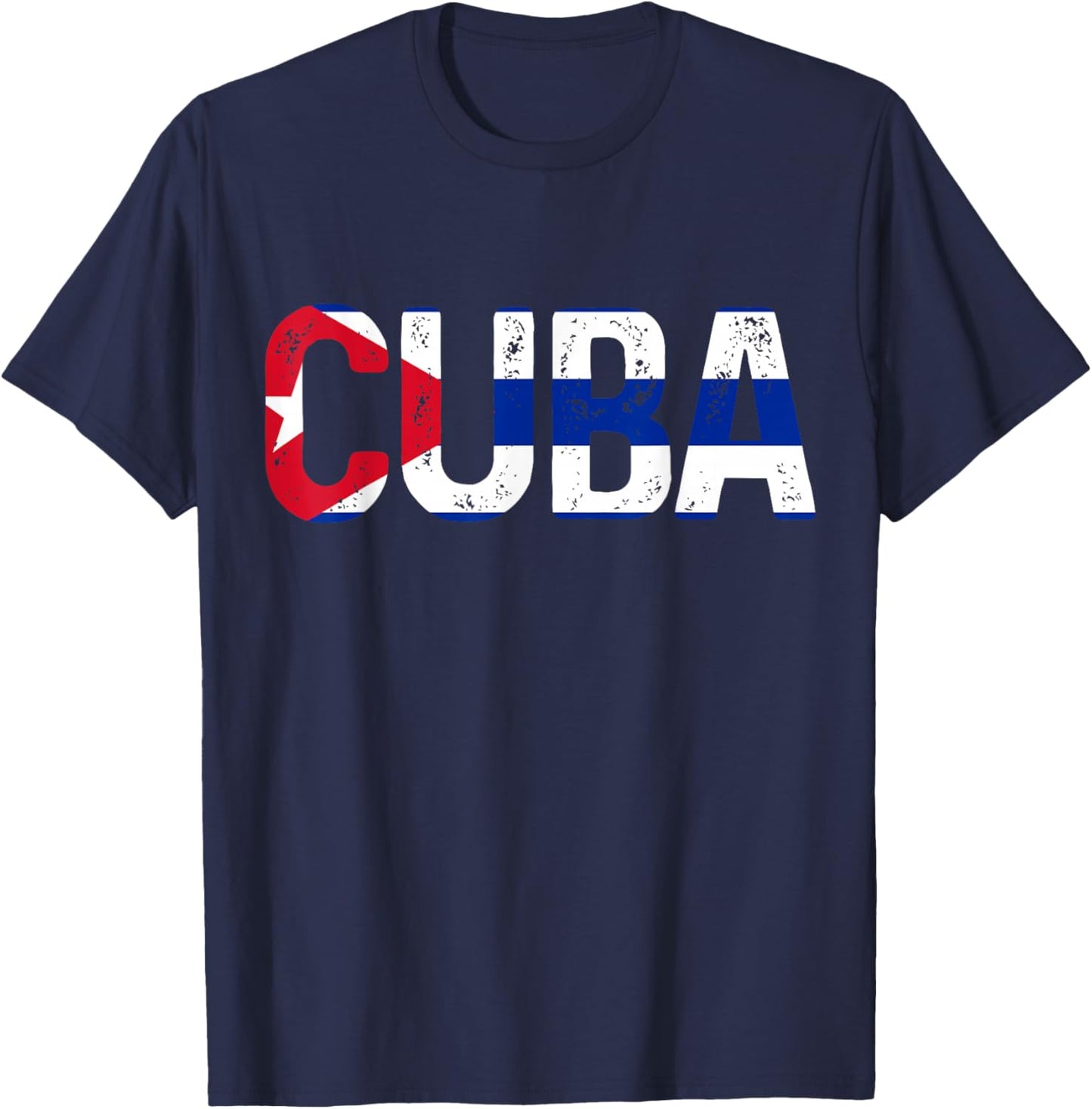 Cuba Cuban Flag Vintage Pride T-Shirt - T-Shirt | Navy
