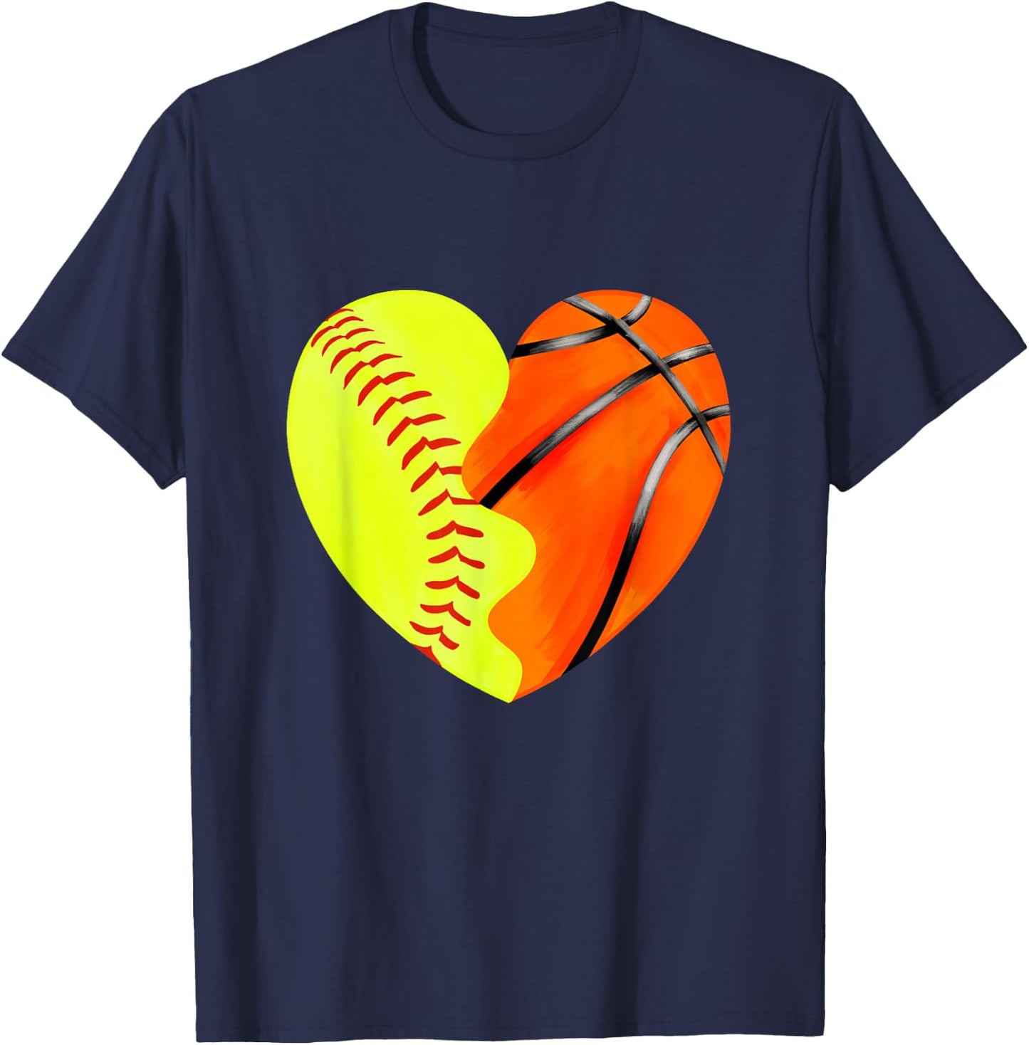 Softball Basketball - Basketball Dad Softball Mom T-Shirt - T-Shirt | Navy