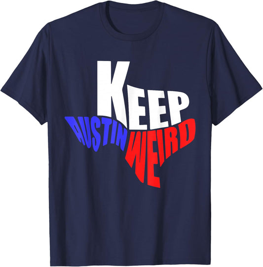 Keep Austin Weird Shirts Vintage Austin, TX Distressed Keep Austin Weird Texas T-Shirt - T-Shirt | Navy