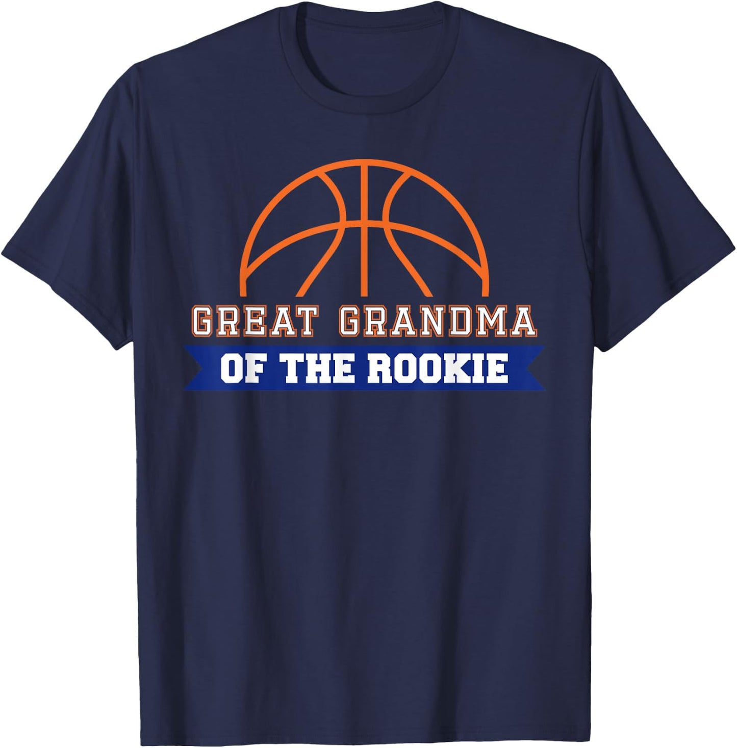 Great Grandma of Rookie 1st Birthday Basketball Theme T-Shirt - T-Shirt | Navy