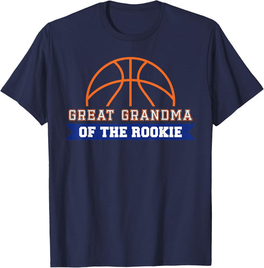 Great Grandma of Rookie 1st Birthday Basketball Theme T-Shirt - T-Shirt | Navy