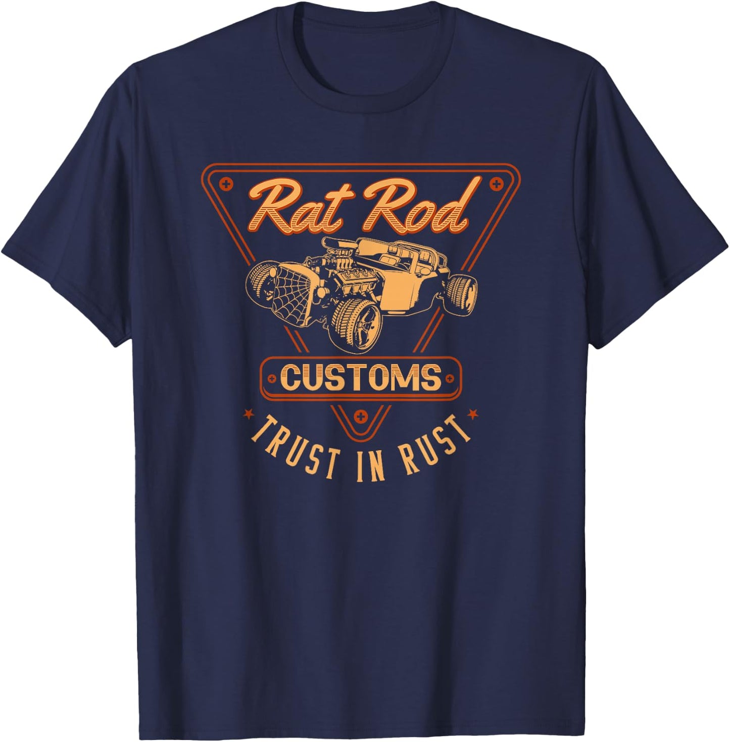Rat Rod Customs, Vintage Hot Rod T-Shirt - T-Shirt | Navy
