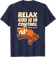 Inspiring Bible Quote With Red Panda - God Is In Control T-Shirt - T-Shirt | Navy