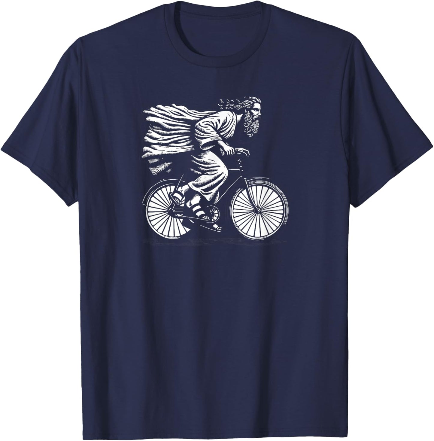 Awesome Jesus Christ Bicycle Vintage Retro Mountain Biker T-Shirt - T-Shirt | Navy