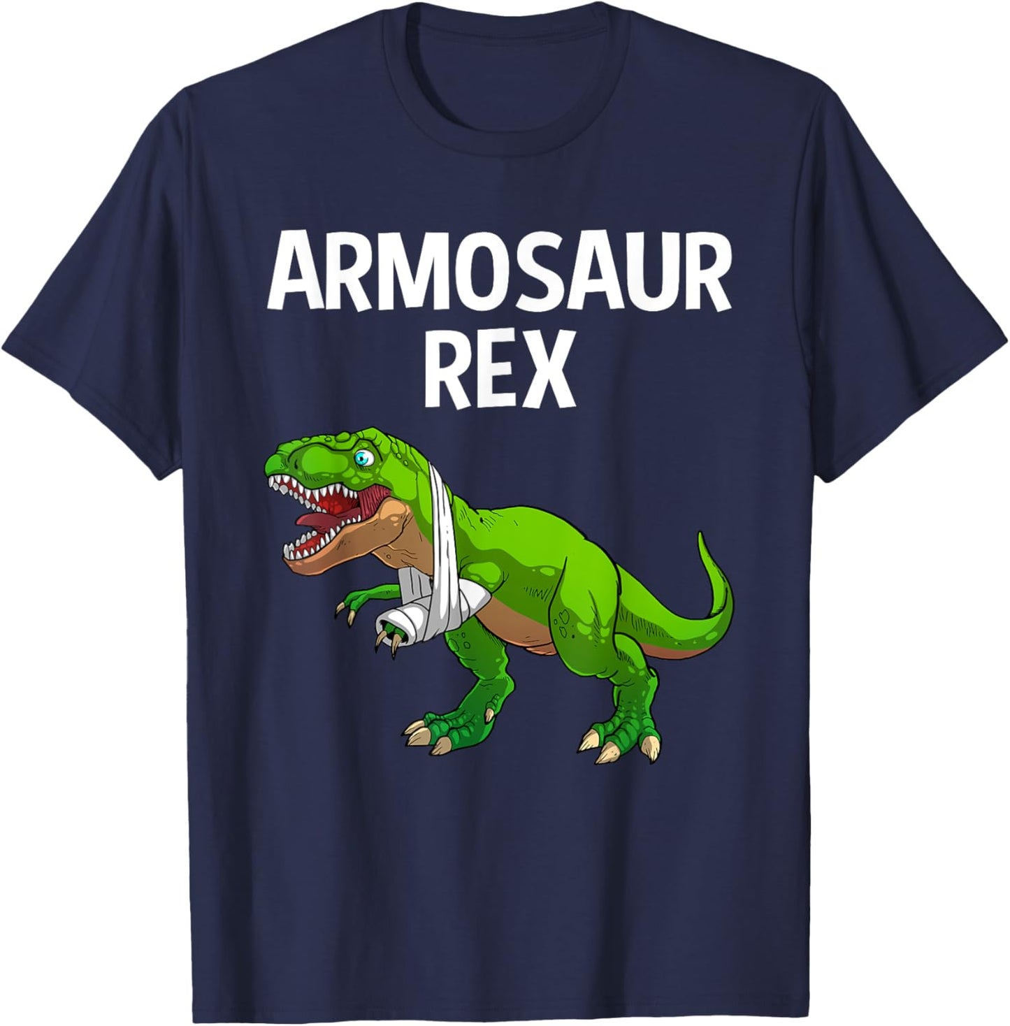 Cool Broken Arm Boy Kids Dinosaur Broke Bone Surgery T-Shirt - T-Shirt | Navy