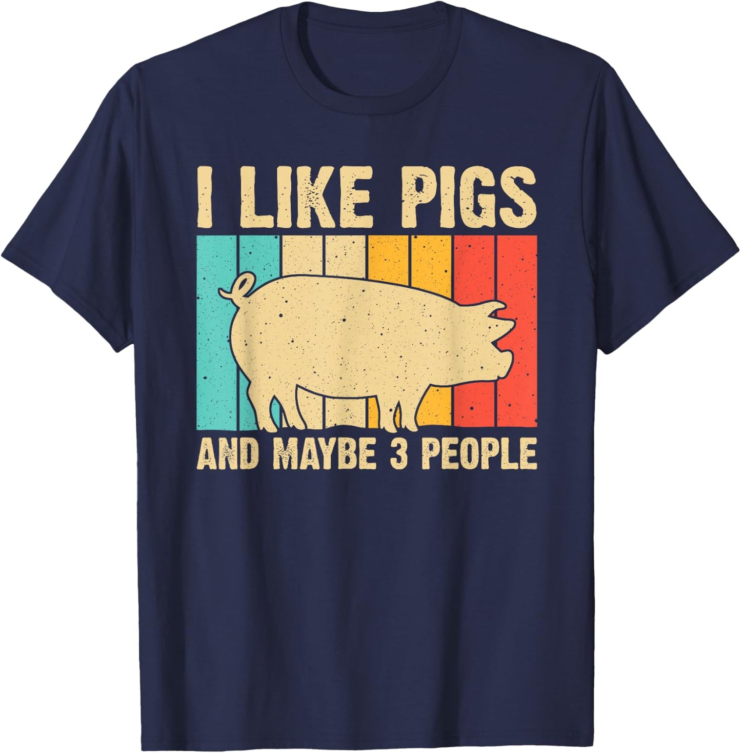 Funny Pig Women Farm Animal Swine Vintage Pig Lovers T-Shirt - T-Shirt | Navy