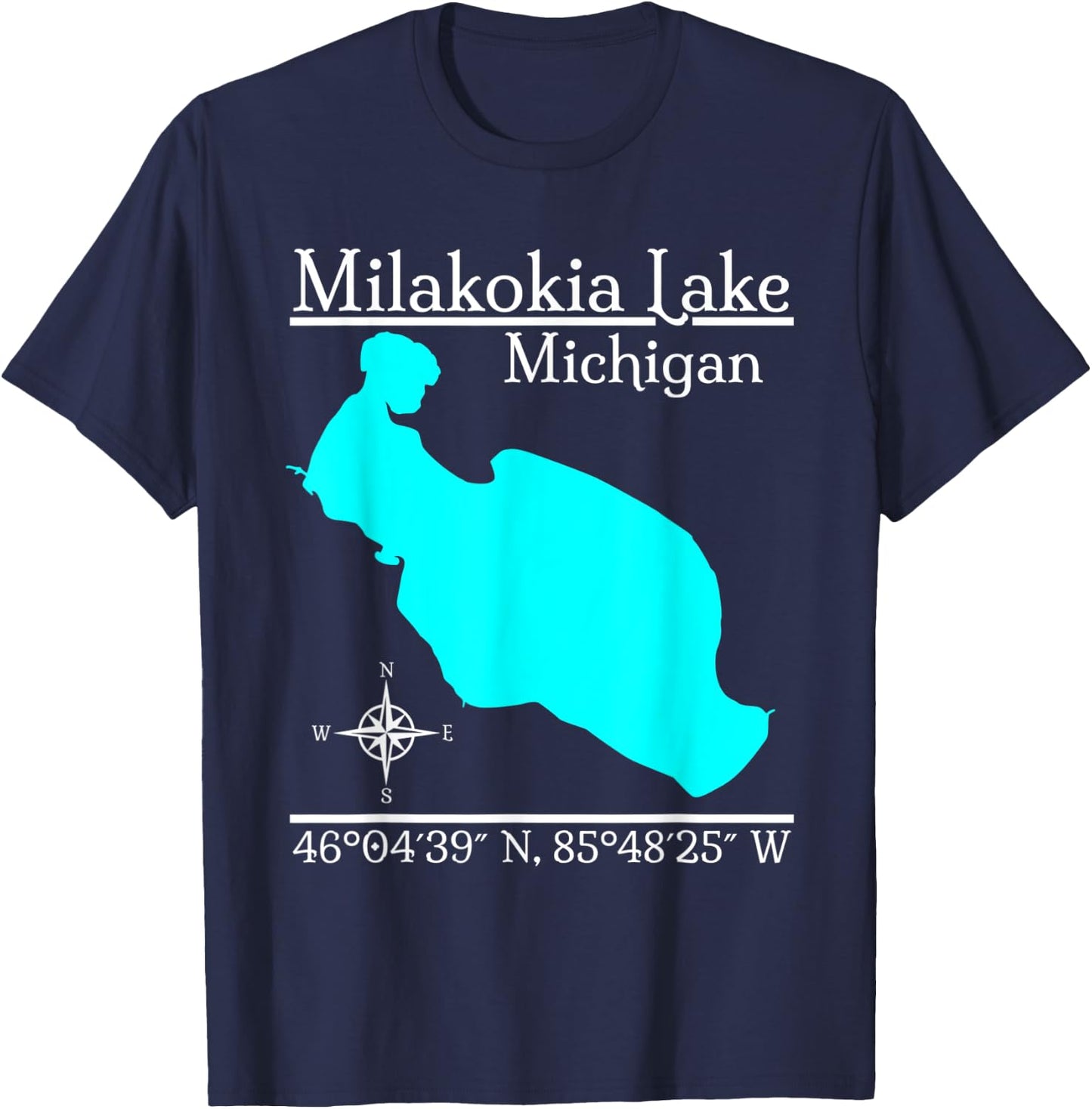 Milakokia Lake, Michigan T-Shirt - T-Shirt | Navy