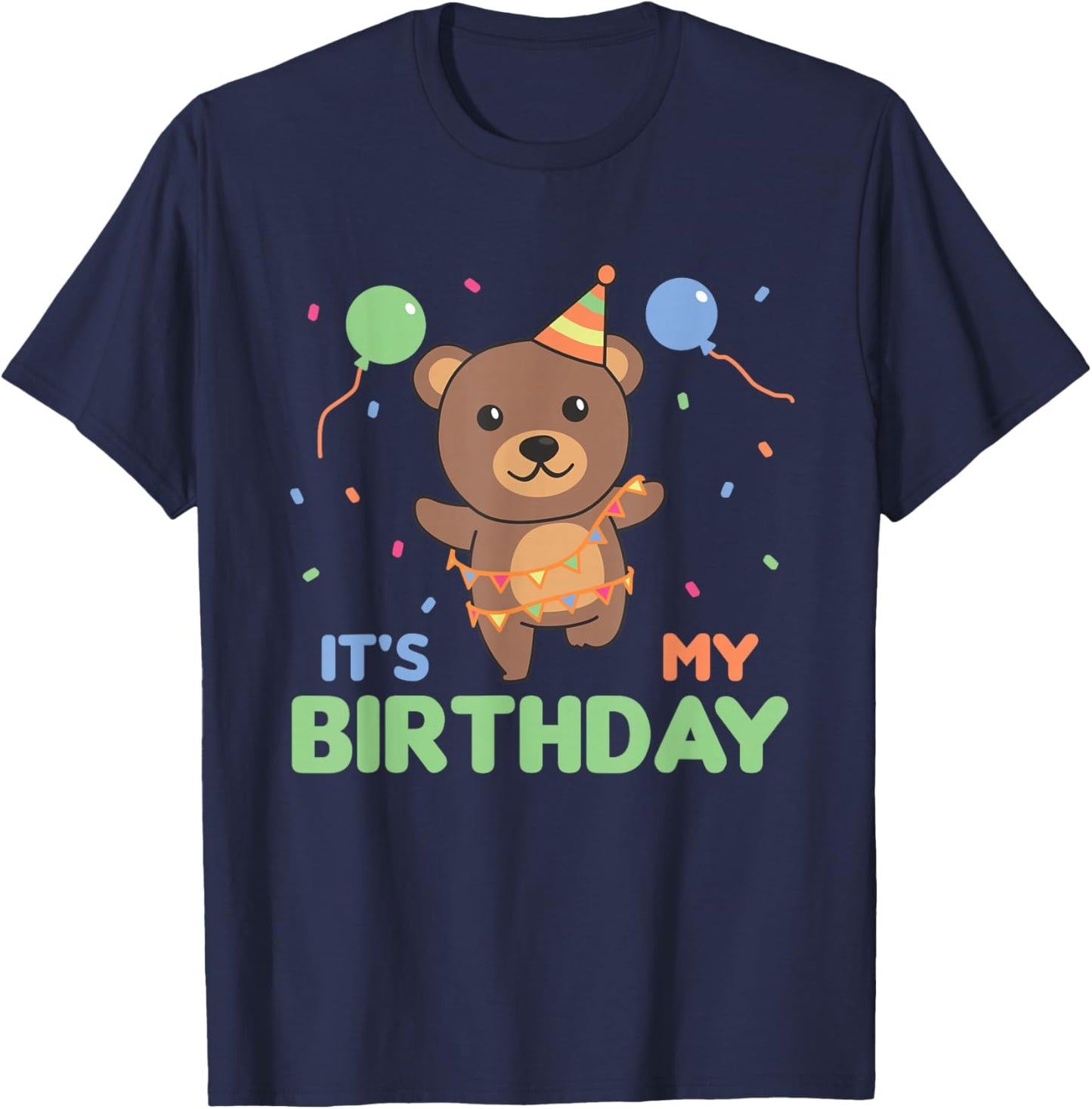 Children's Birthday Bear It's My Birthday T-Shirt - T-Shirt | Navy