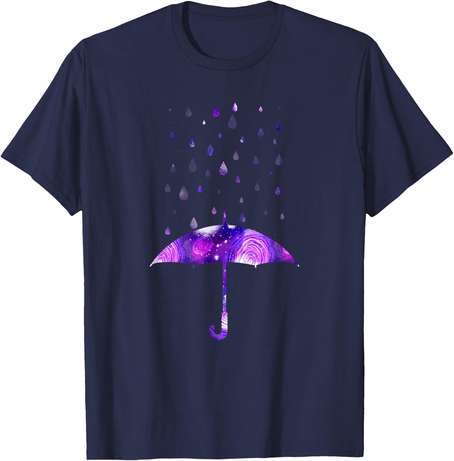 Umbrella Rain Purple For Violet Favorite Color T-Shirt - T-Shirt | Navy