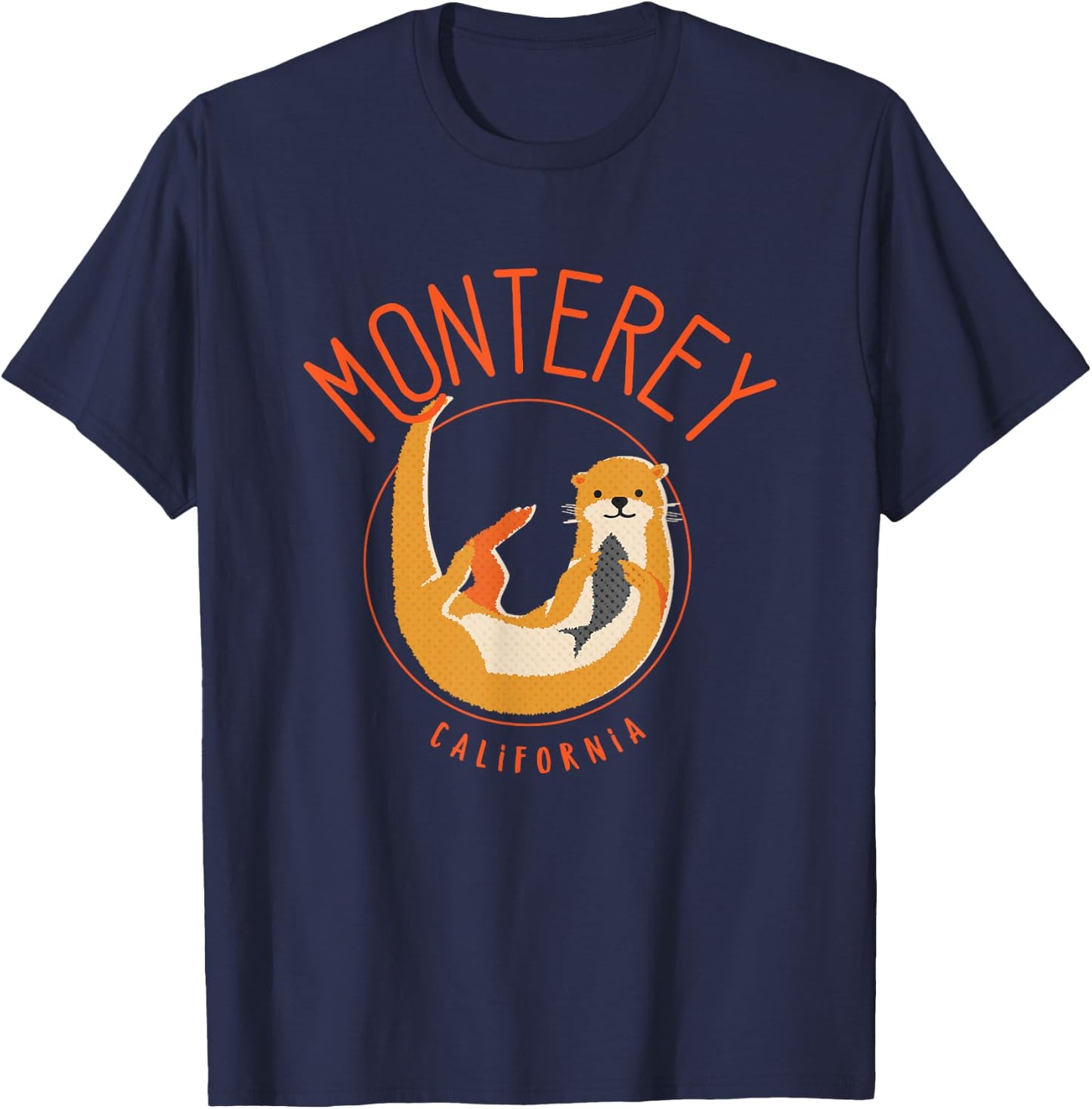 Monterey California Sea Otter design T-Shirt - T-Shirt | Navy