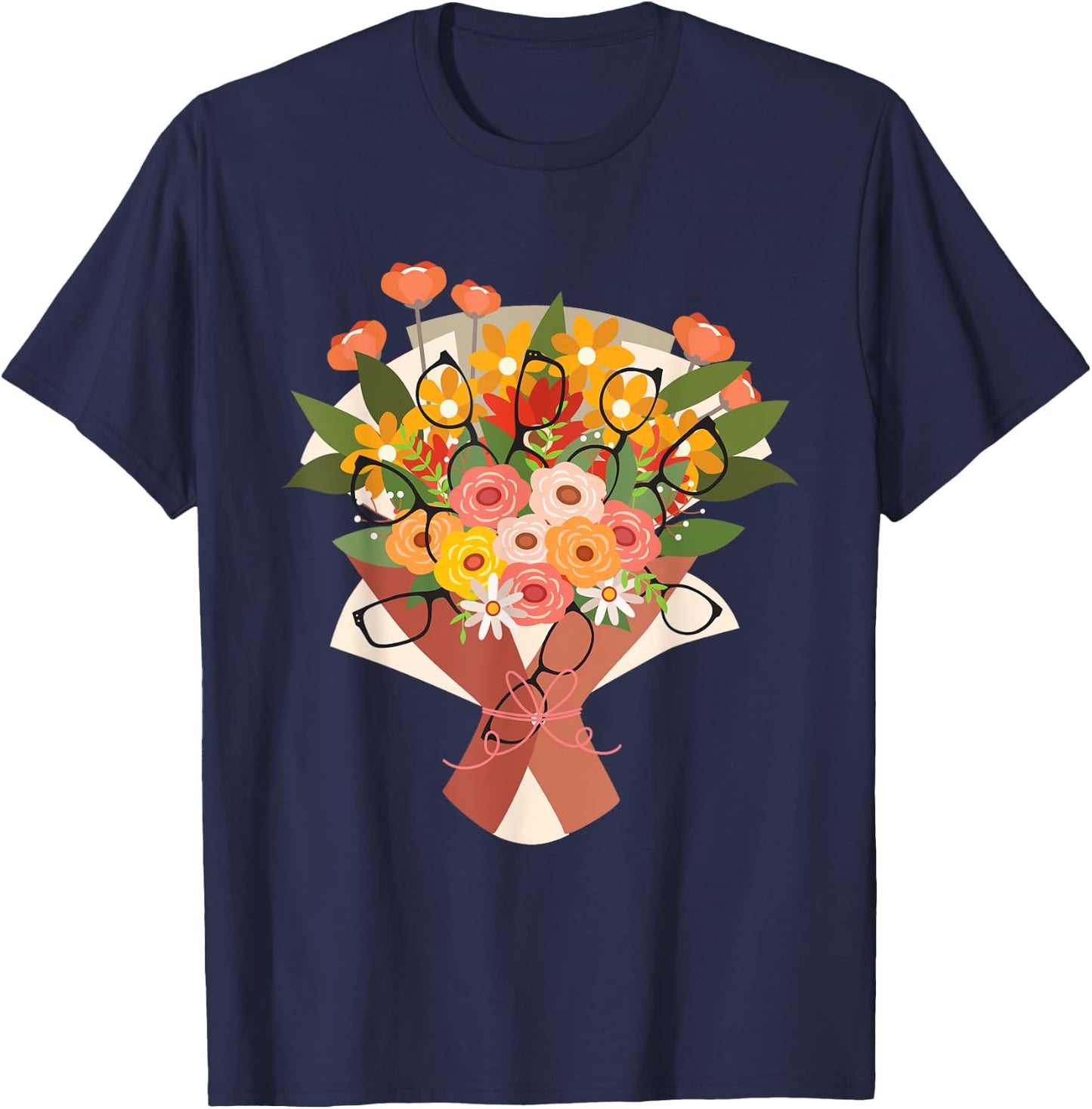 Eyeglasses Bouquet - Optometrist Physician Eye Specialist T-Shirt - T-Shirt | Navy
