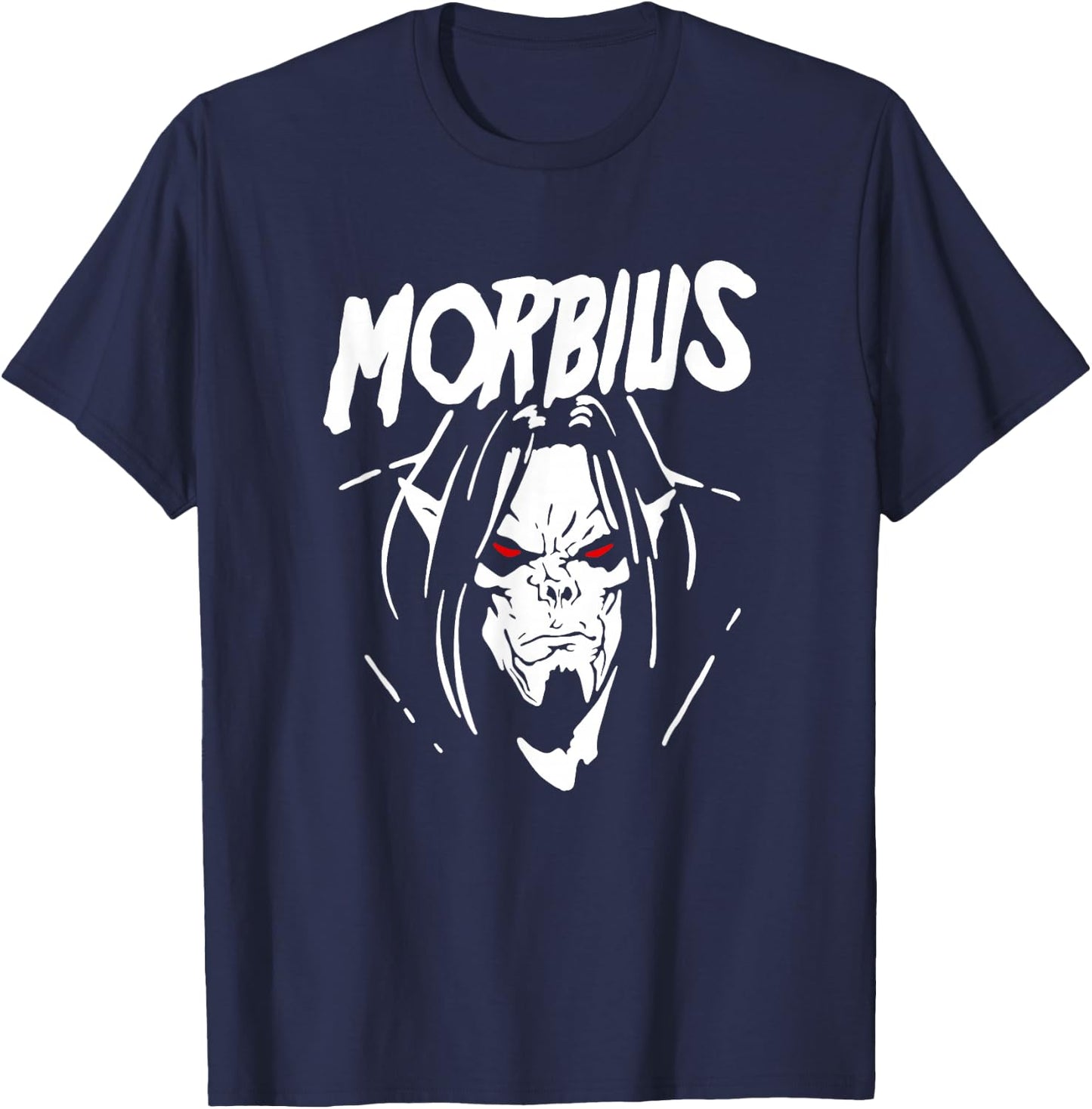 Marvel Comics Retro Classic Morbius Big Face Outline T-Shirt - T-Shirt | Navy