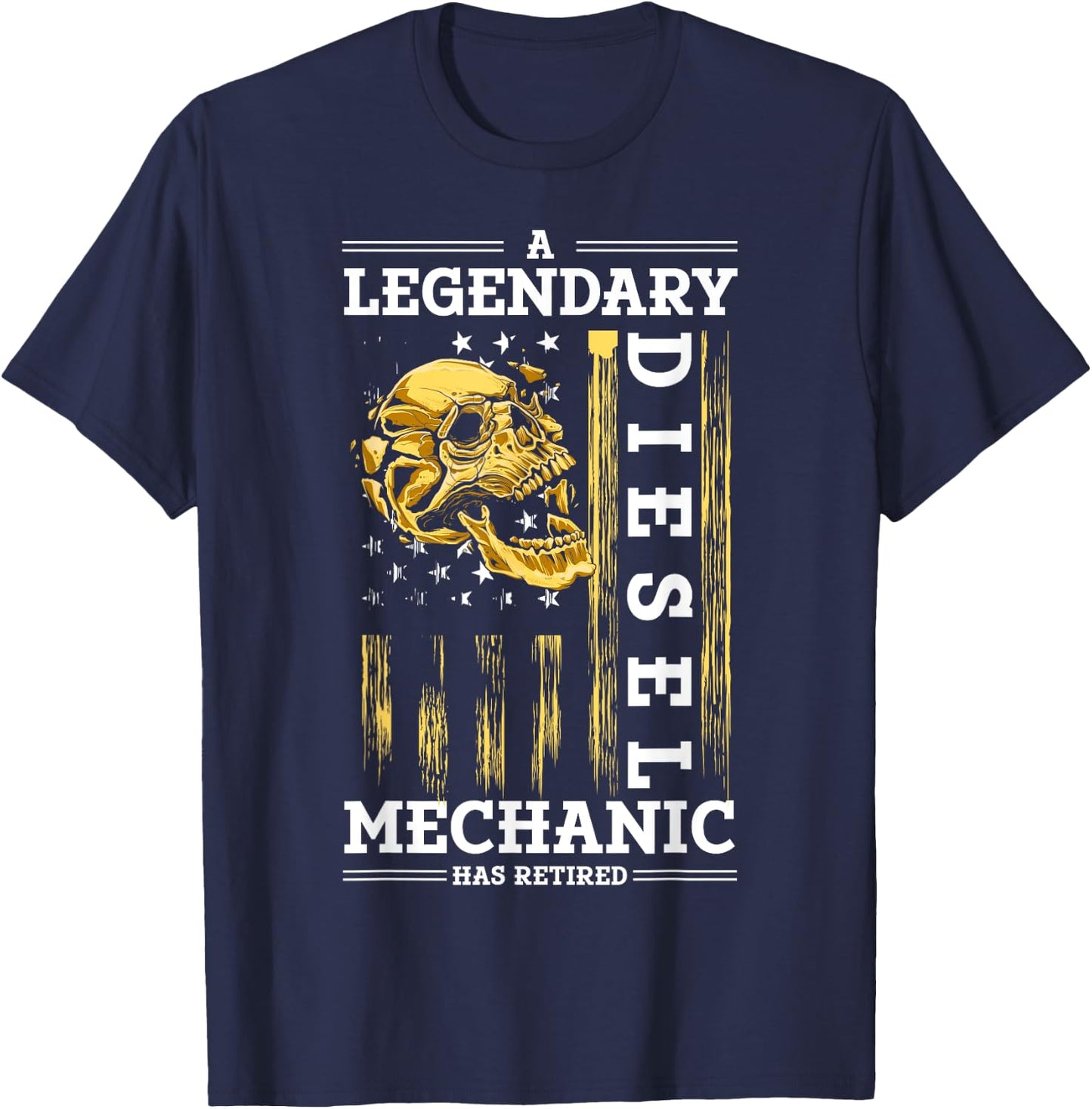 Retirement Retired Diesel Mechanic T-Shirt - T-Shirt | Navy