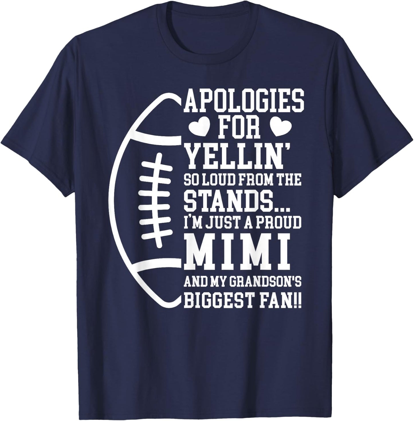Proud Mimi Of A Football Player Football Mimi Grandma T-Shirt - T-Shirt | Navy