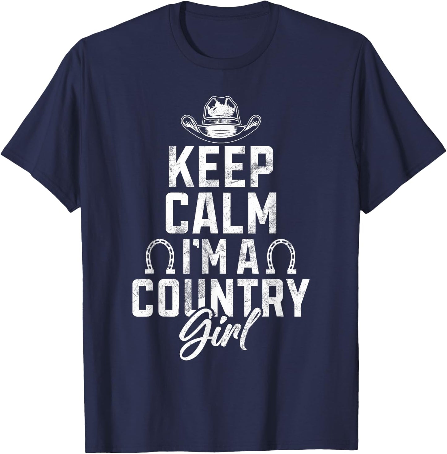 Keep Calm im a Country Girl T-Shirt - T-Shirt | Navy