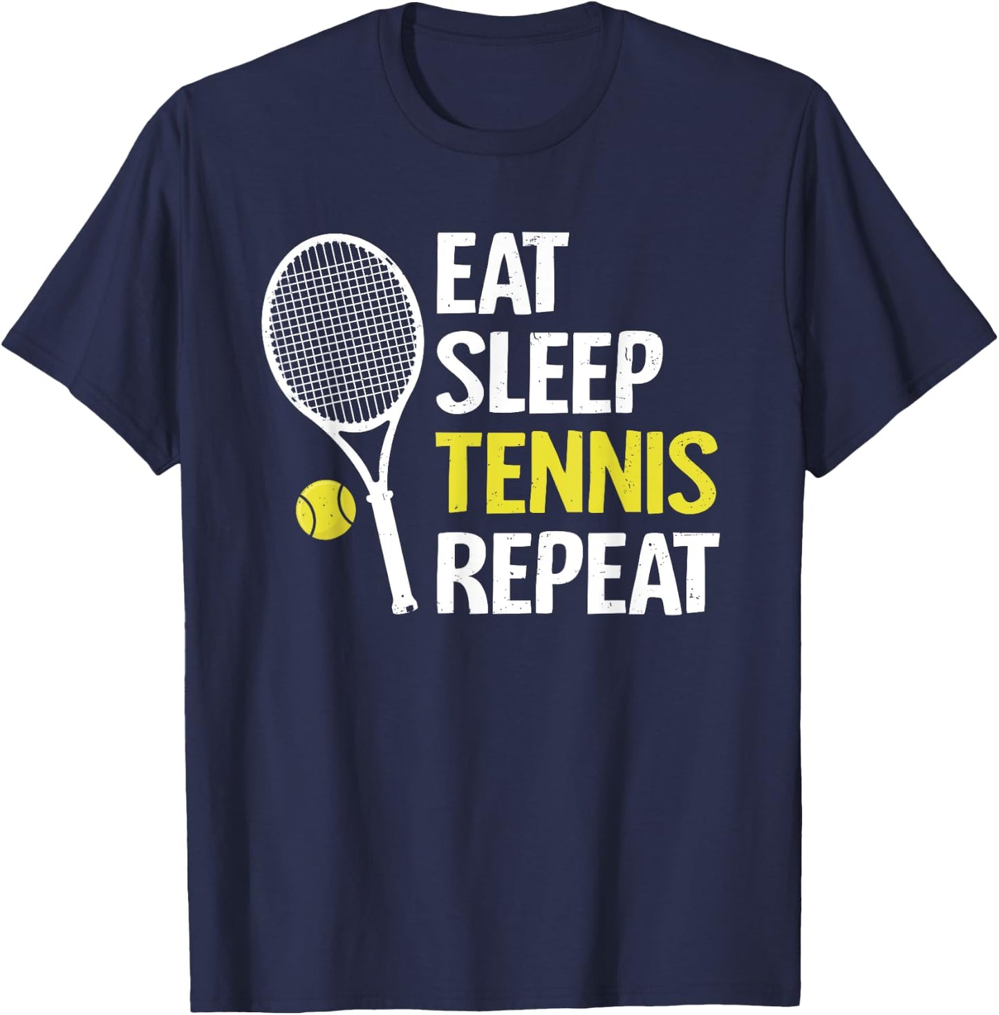 Eat Sleep Tennis Repeat Funny Tennis Player Men Boys T-Shirt - T-Shirt | Navy