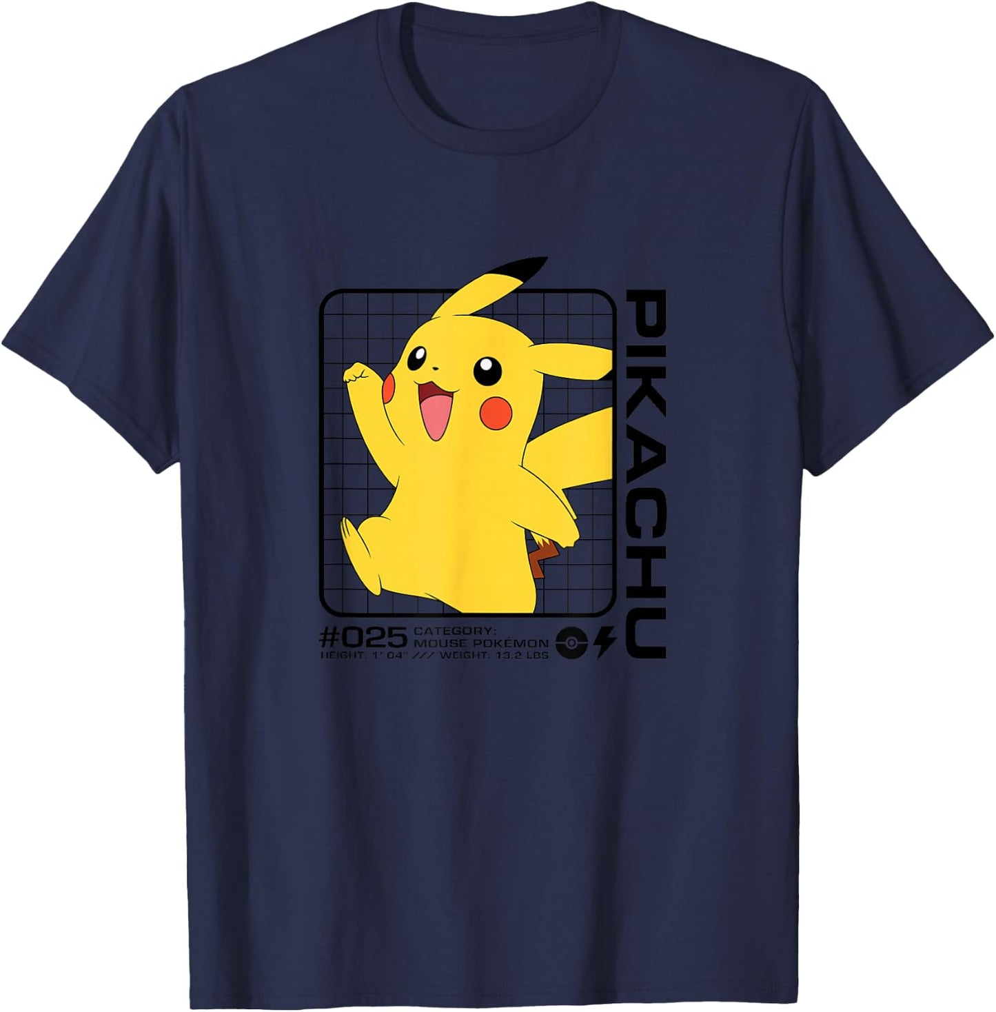 Pokémon - Pikachu Stats T-Shirt - T-Shirt | Navy