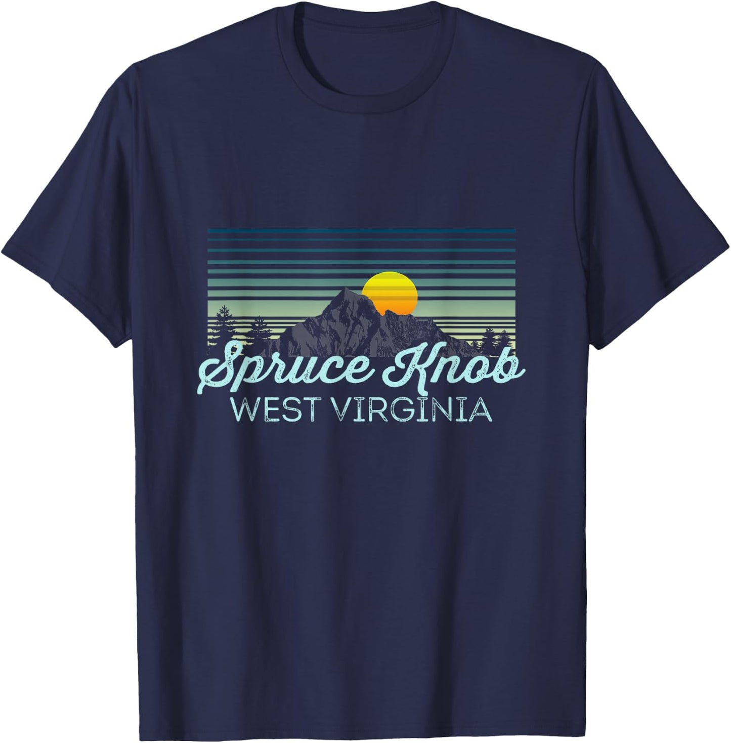 Spruce Knob Retro Clothes & Gear - Spruce Knob Souvenir T-Shirt - T-Shirt | Navy