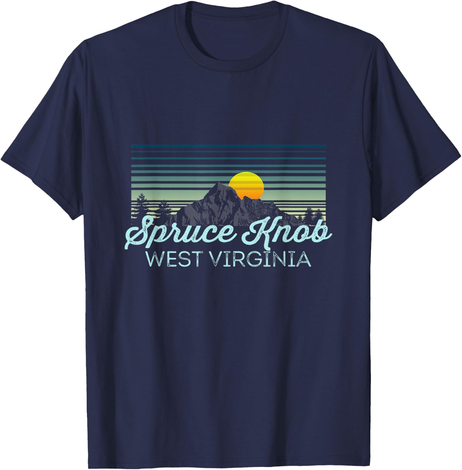 Spruce Knob Retro Clothes & Gear - Spruce Knob Souvenir T-Shirt - T-Shirt | Navy