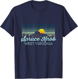 Spruce Knob Retro Clothes & Gear - Spruce Knob Souvenir T-Shirt - T-Shirt | Navy