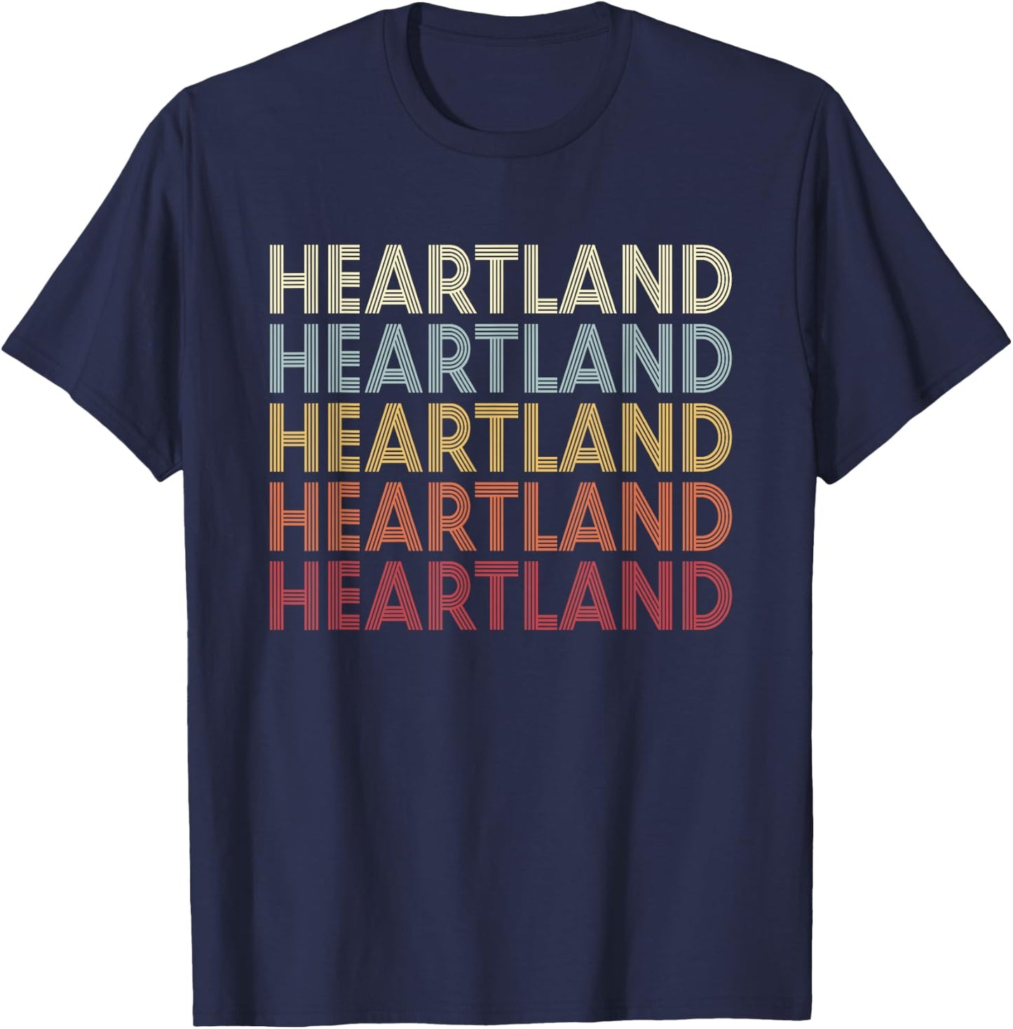 Heartland Texas Heartland TX Vintage Text - Black - Women's Small - Cotton Blend - Short Sleeve - Classic Fit - - Novelty T-Shirt - T-Shirt | Navy
