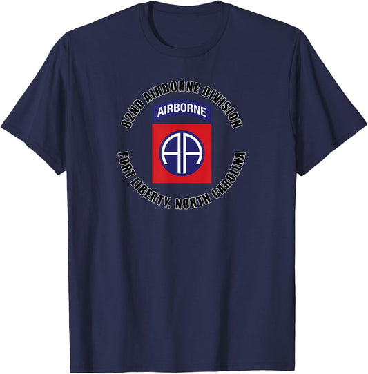 82nd Airborne Division Fort Liberty North Carolina Veteran T-Shirt - T-Shirt | Navy