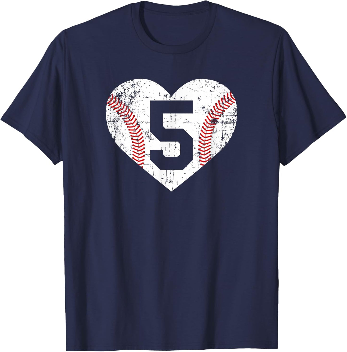 Vintage Baseball 5 Jersey Number T-Shirt - T-Shirt | Navy