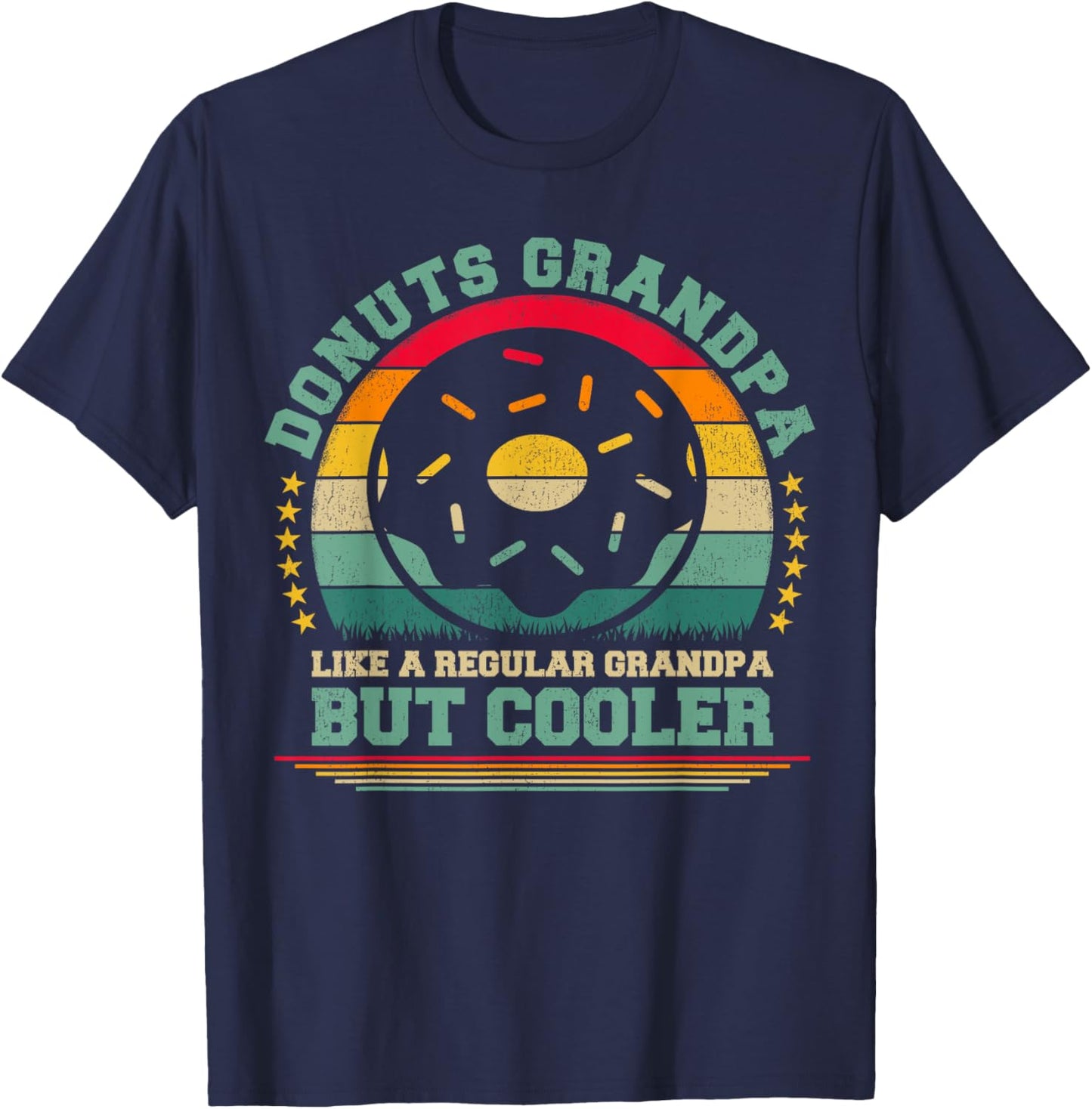 Donuts Grandpa Like A Regular Grandpa Father's Day T-Shirt - T-Shirt | Navy