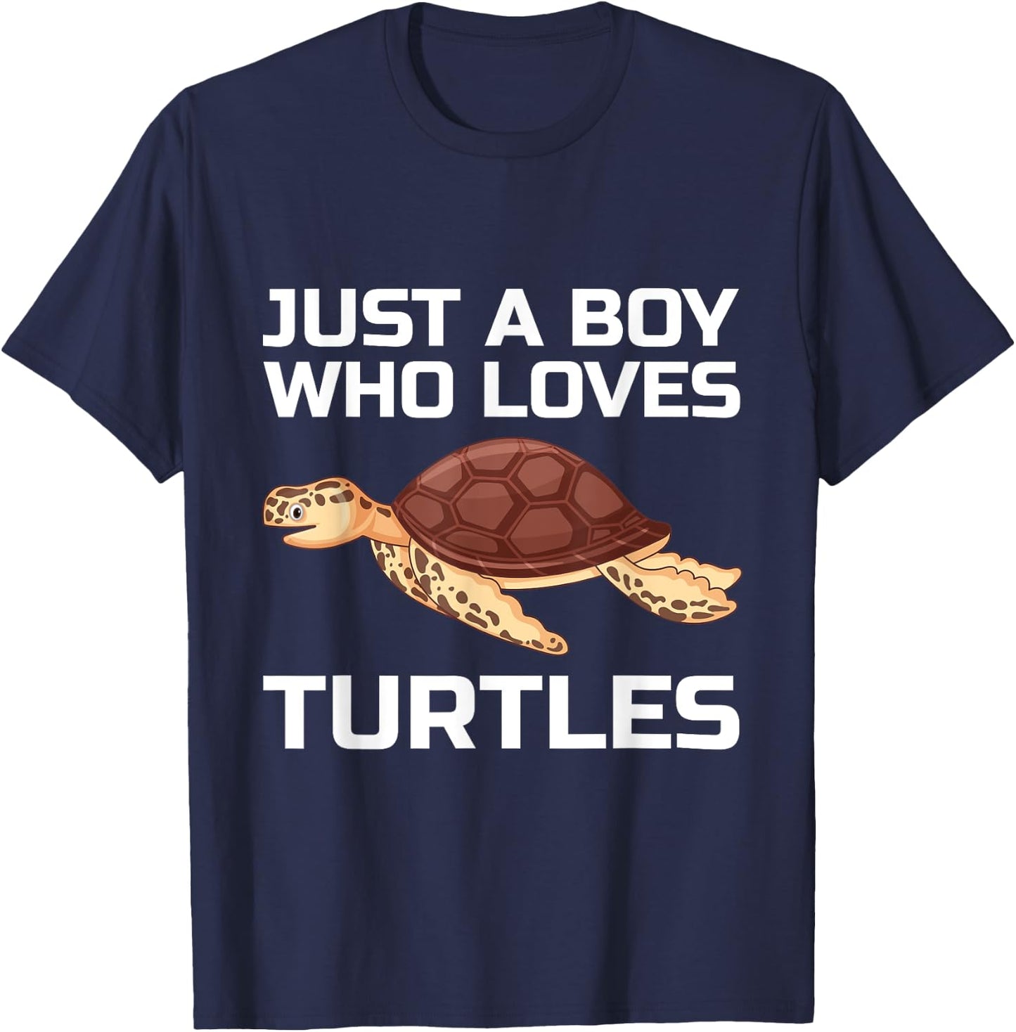 Funny Sea Turtles Design For Boys Kids Men Tortoise Lover T-Shirt - T-Shirt | Navy