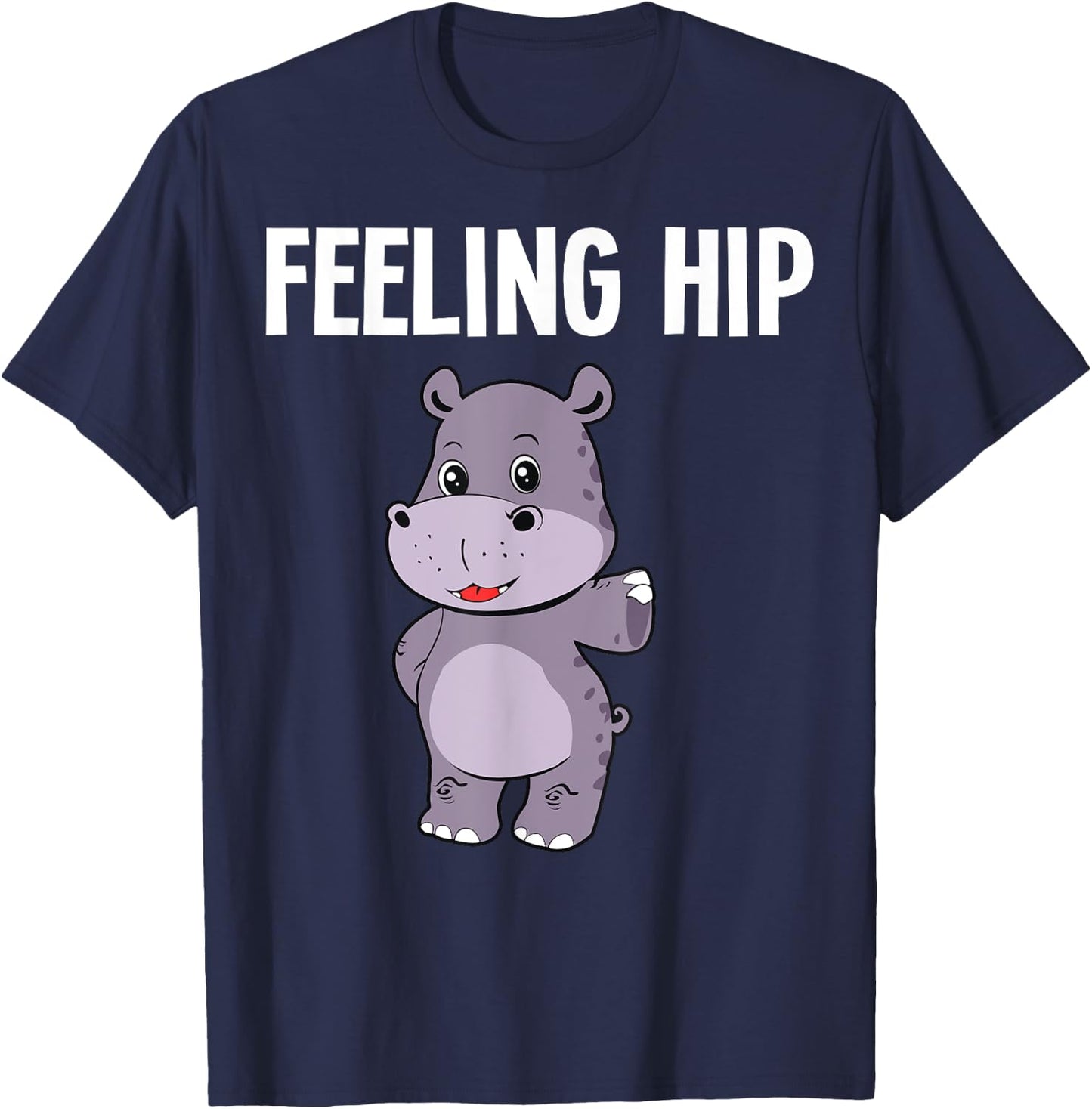 Funny Hippopotamus Designs For Kids Toddlers Hippo Lovers T-Shirt - T-Shirt | Navy