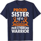 Sister Of CRPS Warrior Awareness Month Orange Ribbon T-Shirt - T-Shirt | Navy