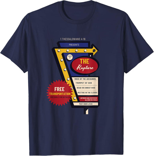 Jesus Is Coming Soon Funny Christian Rapture Bible Message T-Shirt - T-Shirt | Navy