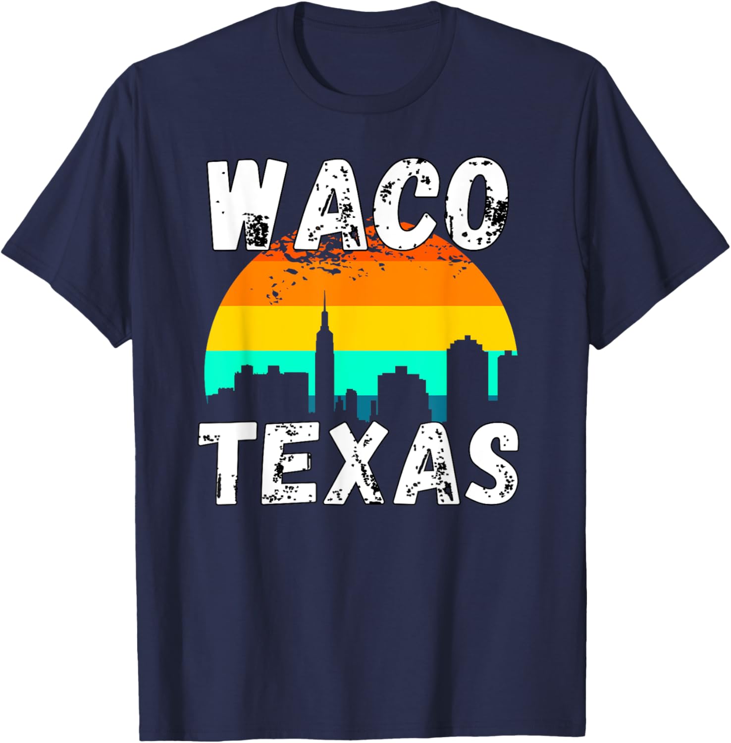 Retro Waco TX Texas City Apparel Souvenir T-Shirt - T-Shirt | Navy