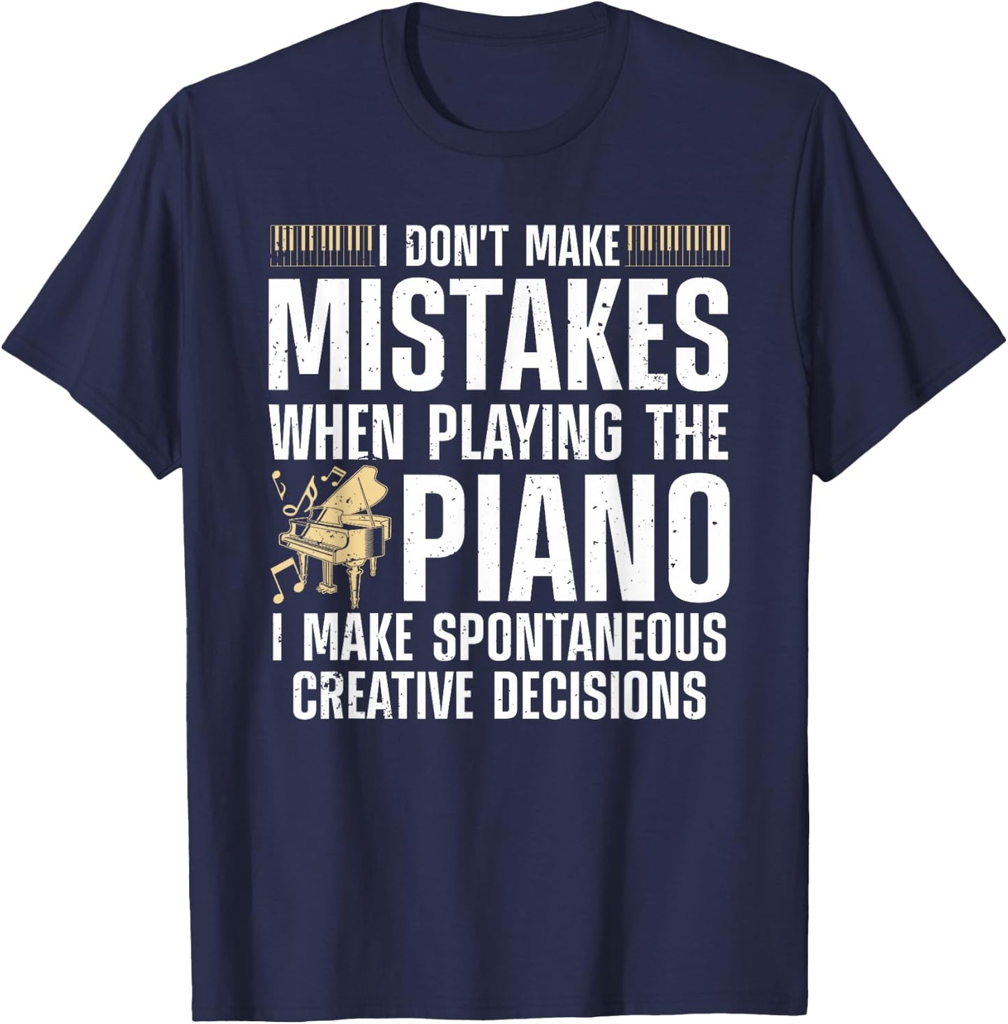 Funny Piano Women Music Lovers Musician Piano Player T-Shirt - T-Shirt | Navy