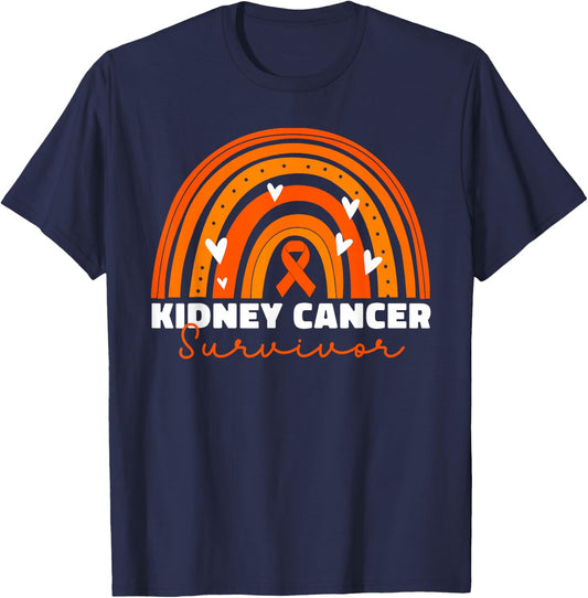 Kidney Cancer Survivor Women Ribbon Kidney Cancer T-Shirt - T-Shirt | Navy