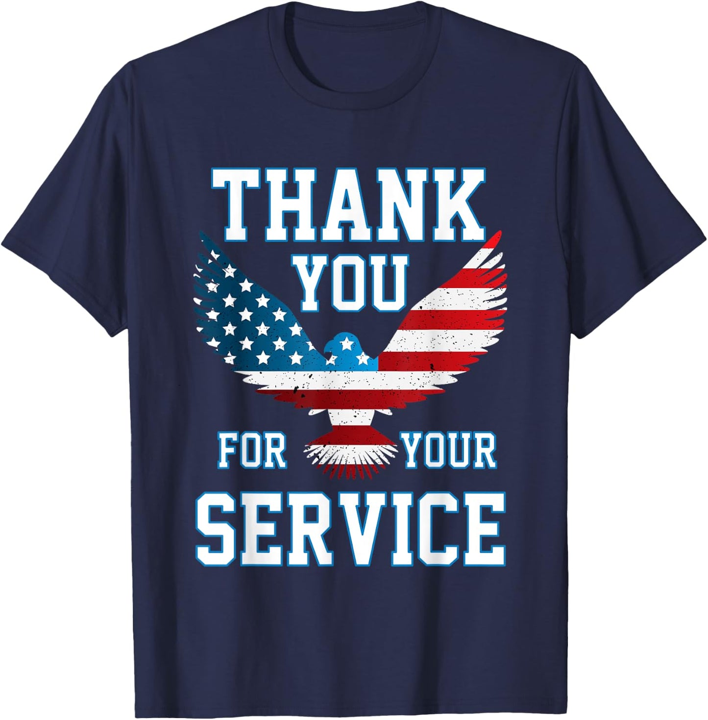 Thank You for your Service Patriotic Eagle Veterans Day Women Kids Men T-Shirt - T-Shirt | Navy