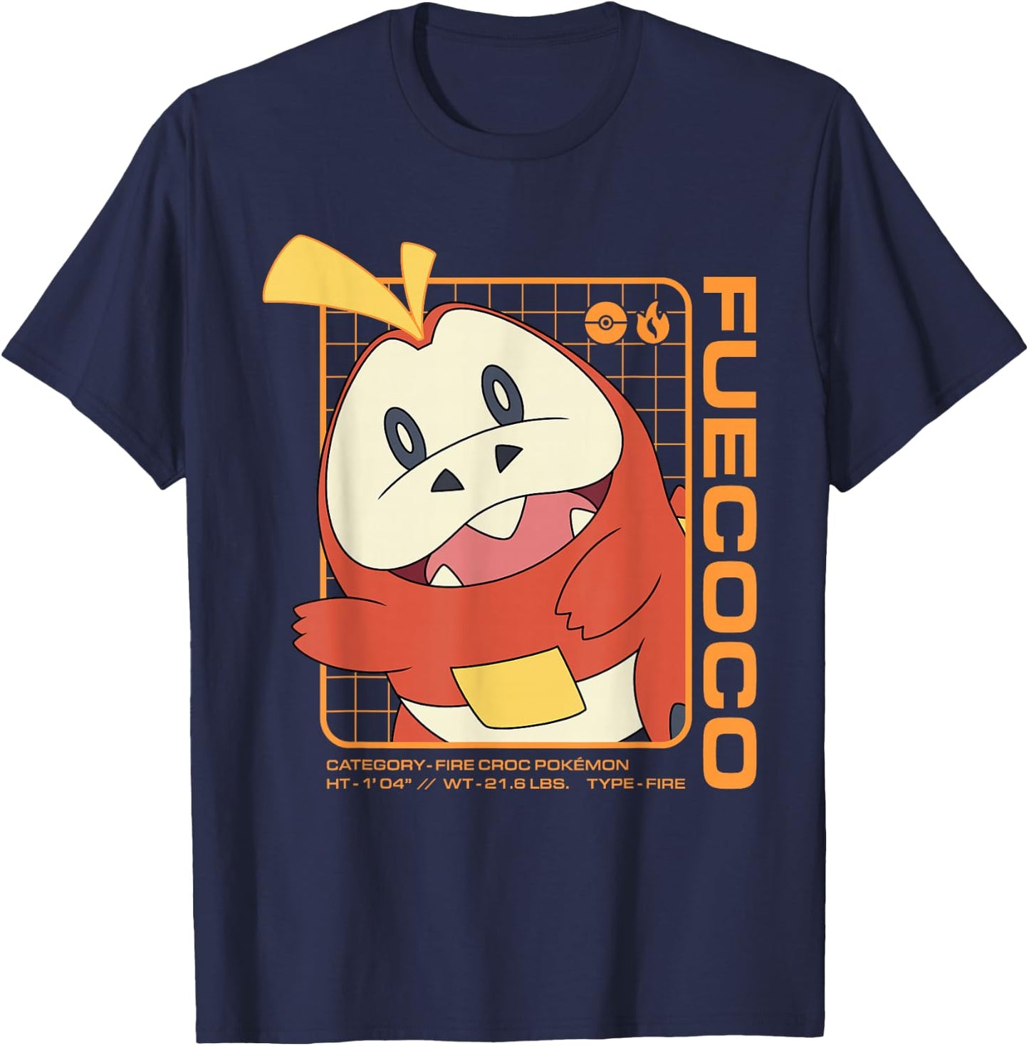 Pokémon - Fuecoco Stats T-Shirt - T-Shirt | Navy