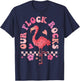 Our Flock Rocks Flamingo Matching Family Vacation T-Shirt - T-Shirt | Navy